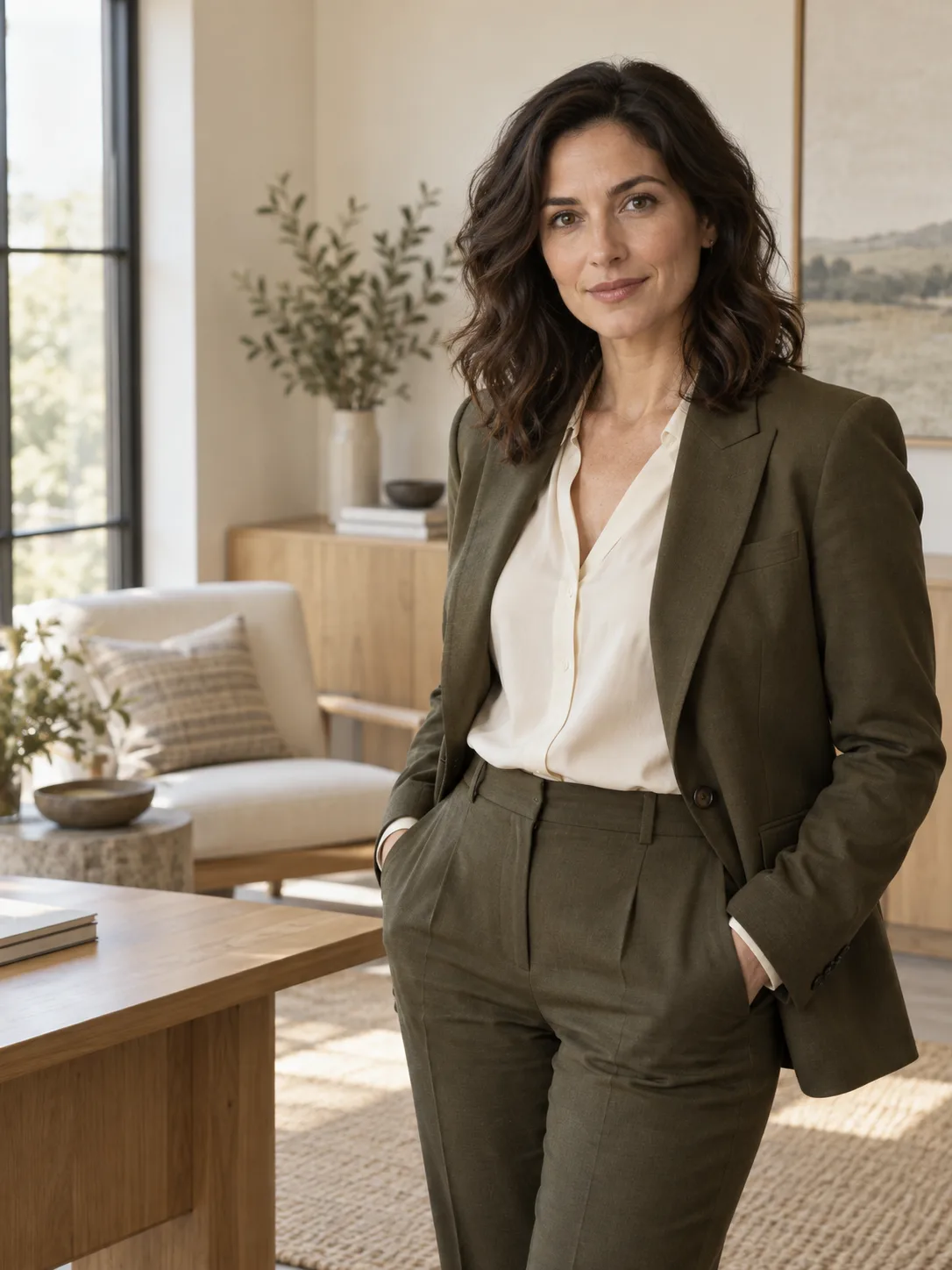 Portrait of a fictional attorney in a calm, contemporary office